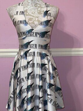 Living dead clothing final fantasy 7 logo skater dress kawaii lolita anime